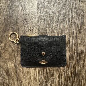 Coach Black Card Holder with Gold Details